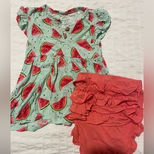 Posh Peanut watermelon top and ruffle bloomers